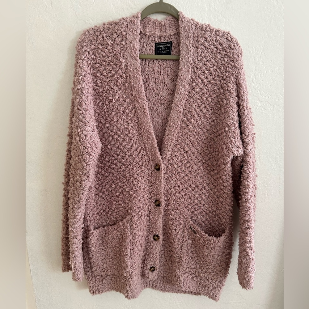 Abercrombie Oversized Cardigan Fuzzy Sweater w/ buttons and pockets